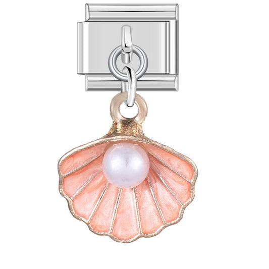 Eslabón Concha y Perla de Mar Colgante