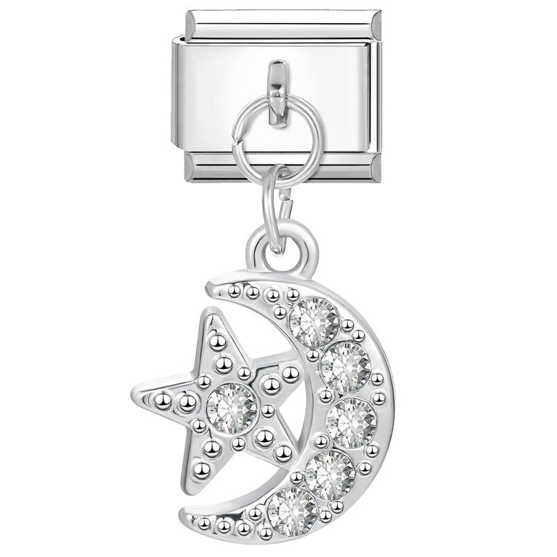 Eslabón Noche Plata Brillante Colgante