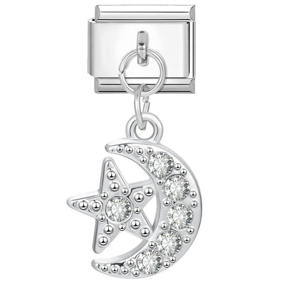 Eslabón Noche Plata Brillante Colgante