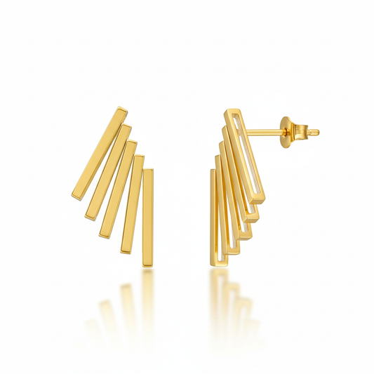 Aretes Alas Ligeras Chapa 18k