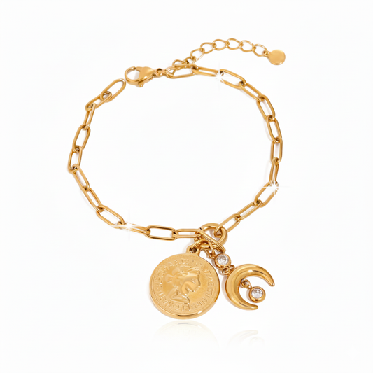 Pulsera Cielo Moneda Chapa 18k