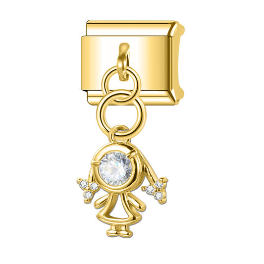 Eslabón Niña KB Dorada Colgante