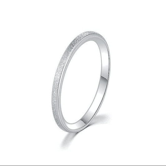 Anillo Escarchado 2mm Acero