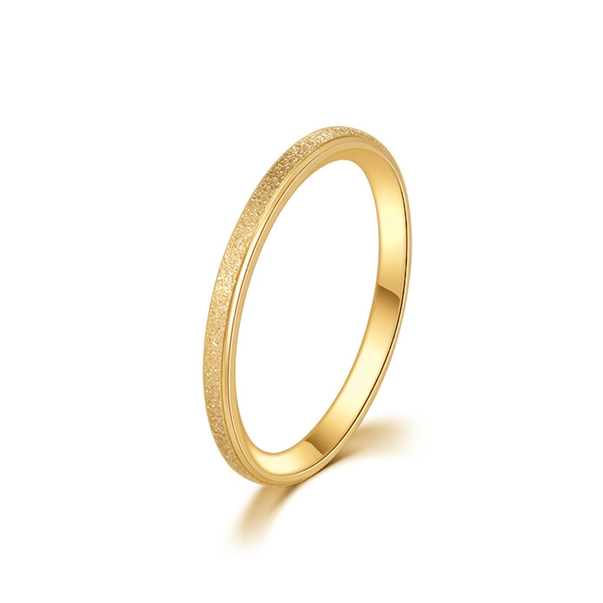 Anillo Escarchado 2mm Chapa 18k
