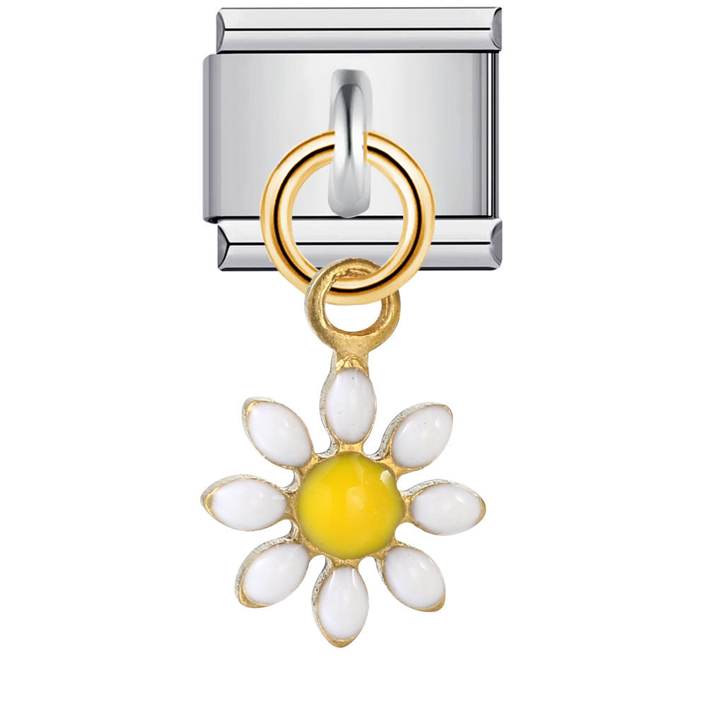 Eslabón Margarita Blanca Colgante