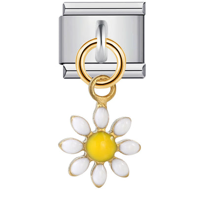 Eslabón Margarita Blanca Colgante