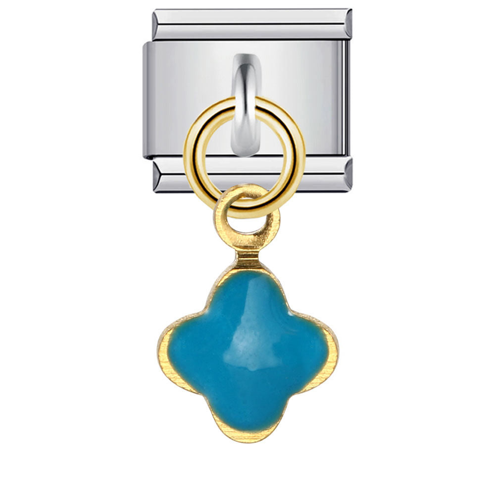 Eslabón Flor 4 Turquesa Colgante