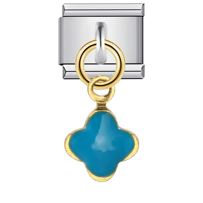 Eslabón Flor 4 Turquesa Colgante