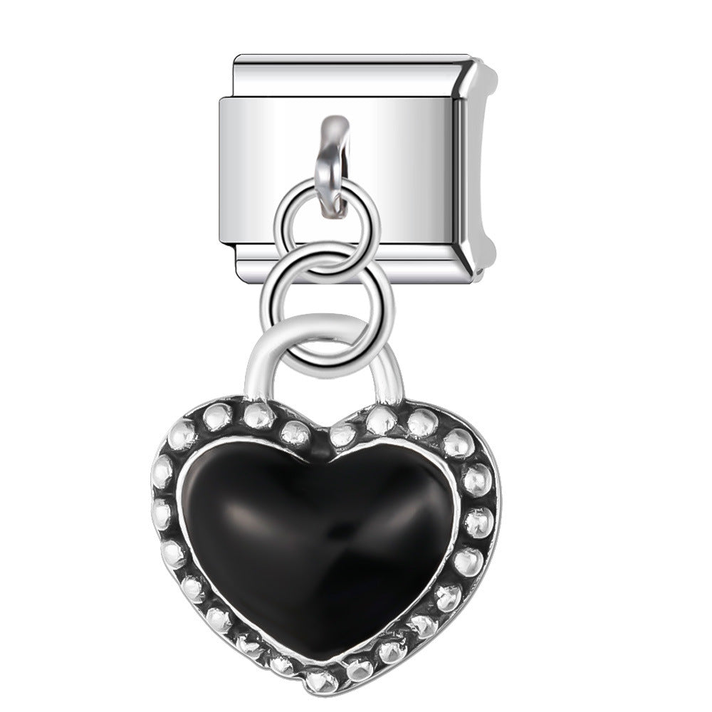 Eslabón Corazón Negro Colgante