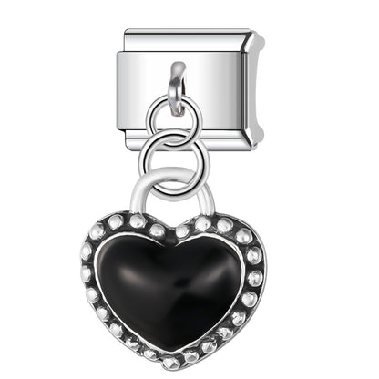 Eslabón Corazón Negro Colgante