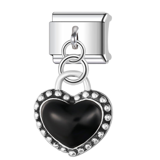 Eslabón Corazón Negro Colgante