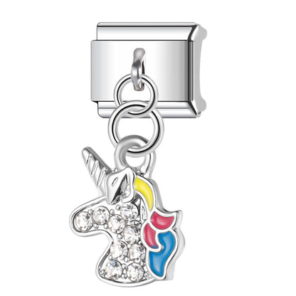 Eslabón Unicornio Brillante Colgante