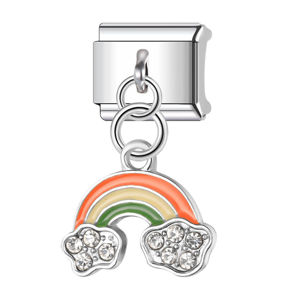 Eslabón Arcoiris Multicolor Colgante