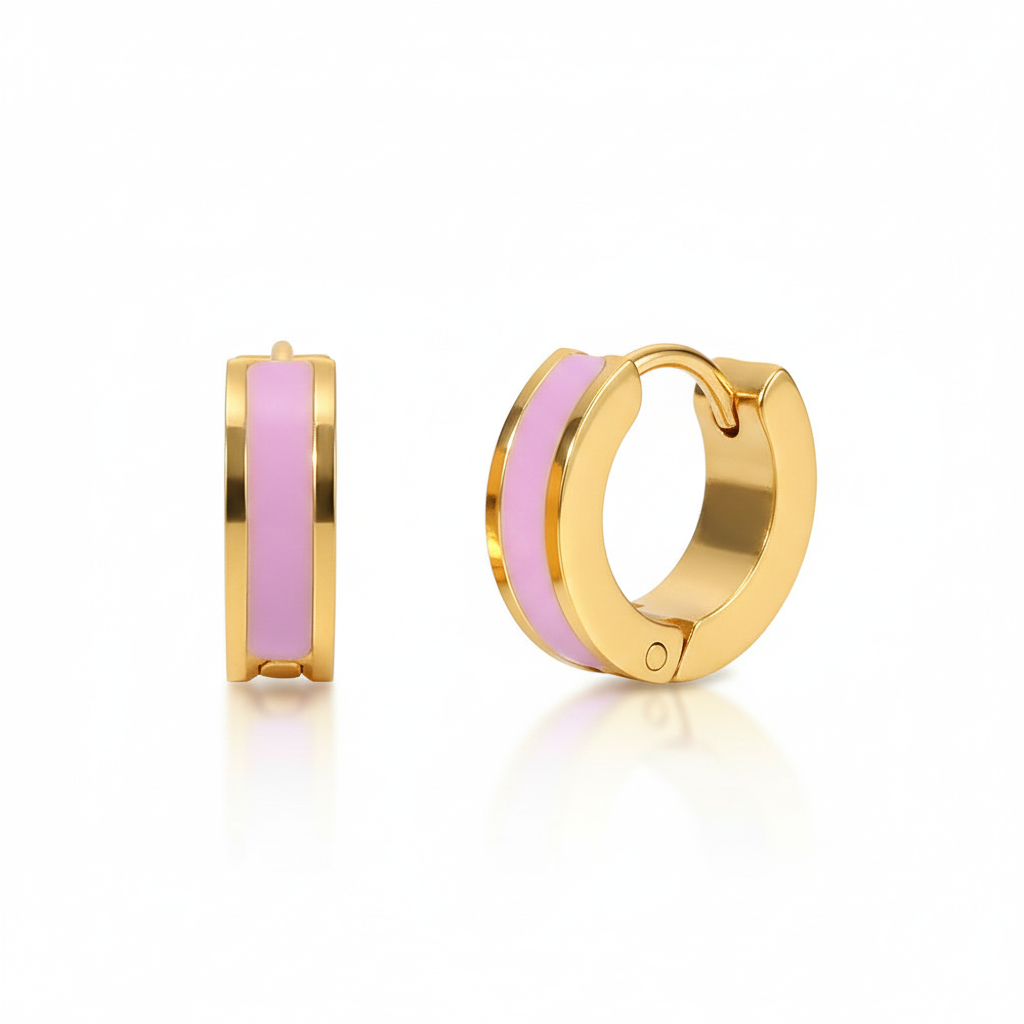 Aretes Huggies 13mm Chapa 18k