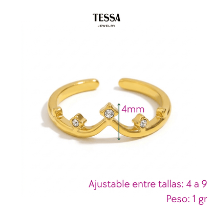 Anillo Princess Chapa 18k