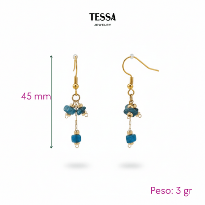 Aretes Piedra Nat Colgantes