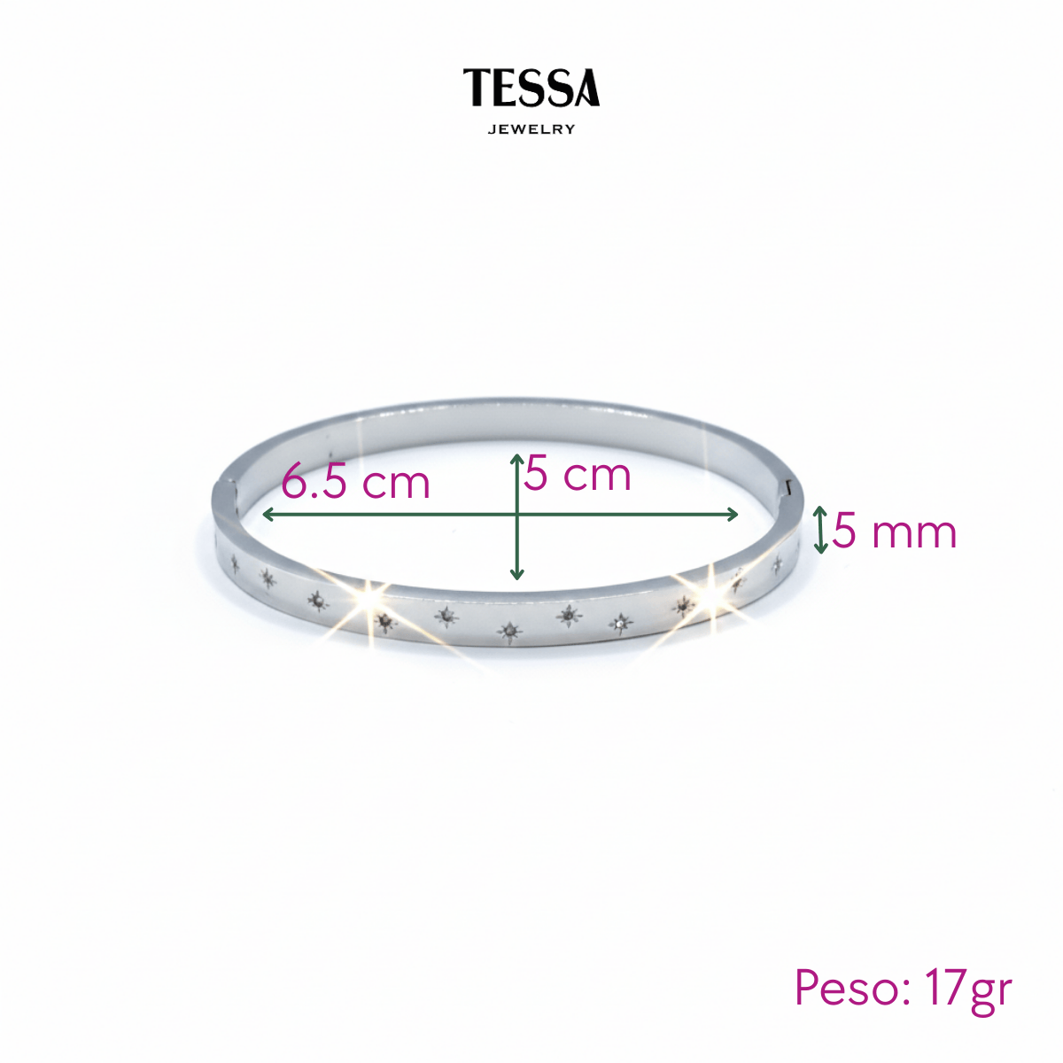 Brazalete Estrellitas Acero