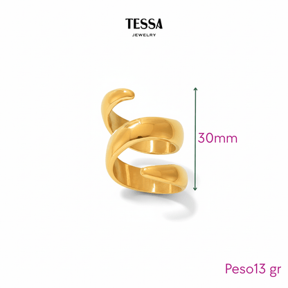 Anillo Espiral Chunky Chapa 18k
