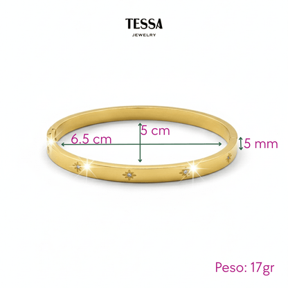 Brazalete Estrellitas Chapa 18k