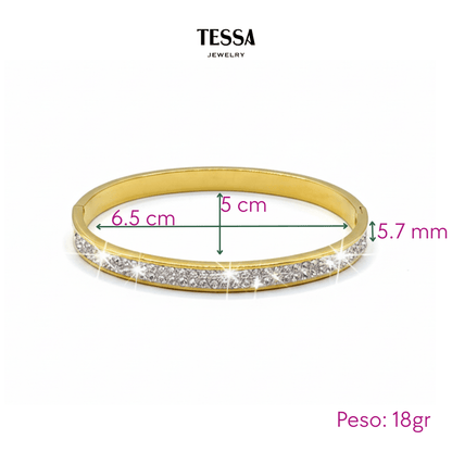 Brazalete Linea Circonias Chapa 18k