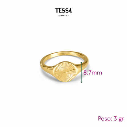 Anillo Sol Chapa 18k