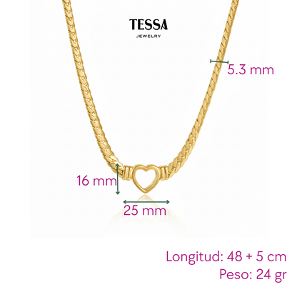 Collar Corazón Chuncky Chapa 18k