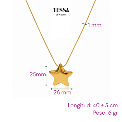 Collar Estrella Chuncky Chapa 18k