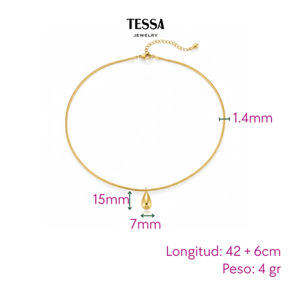 Collar Gotita Flat Chapa 18k