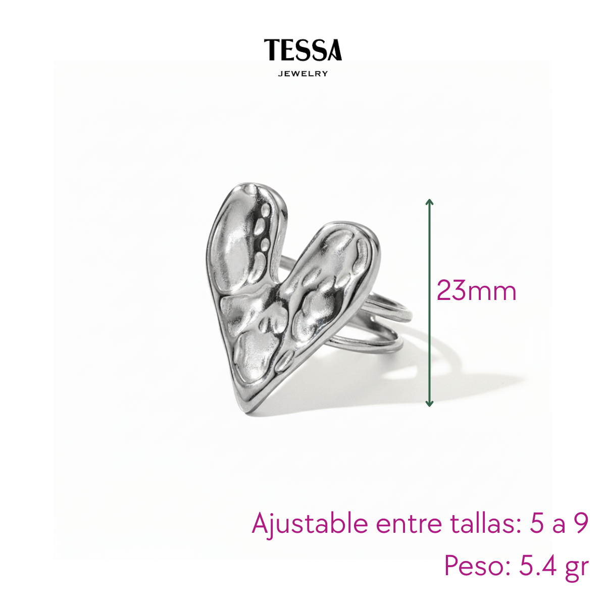Anillo Corazón Cráter