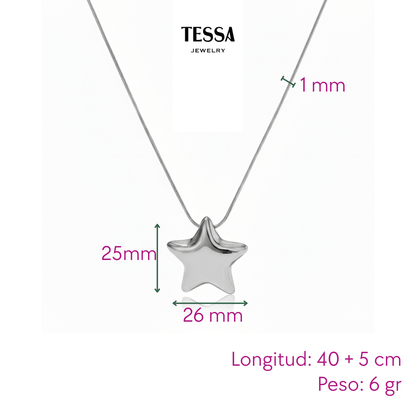 Collar Estrella Chuncky Acero