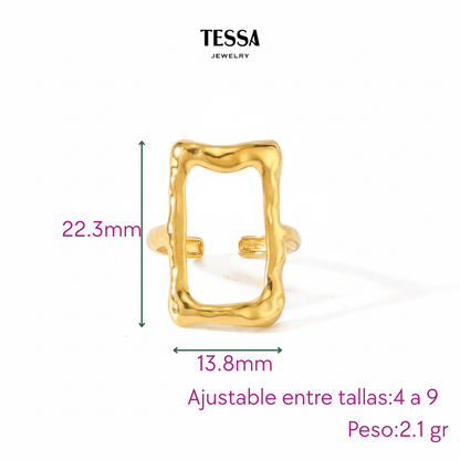 Anillo Cero Aristas Chapa 18k Ajustable