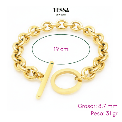 Pulsera Broche Palanca Chapa 18k