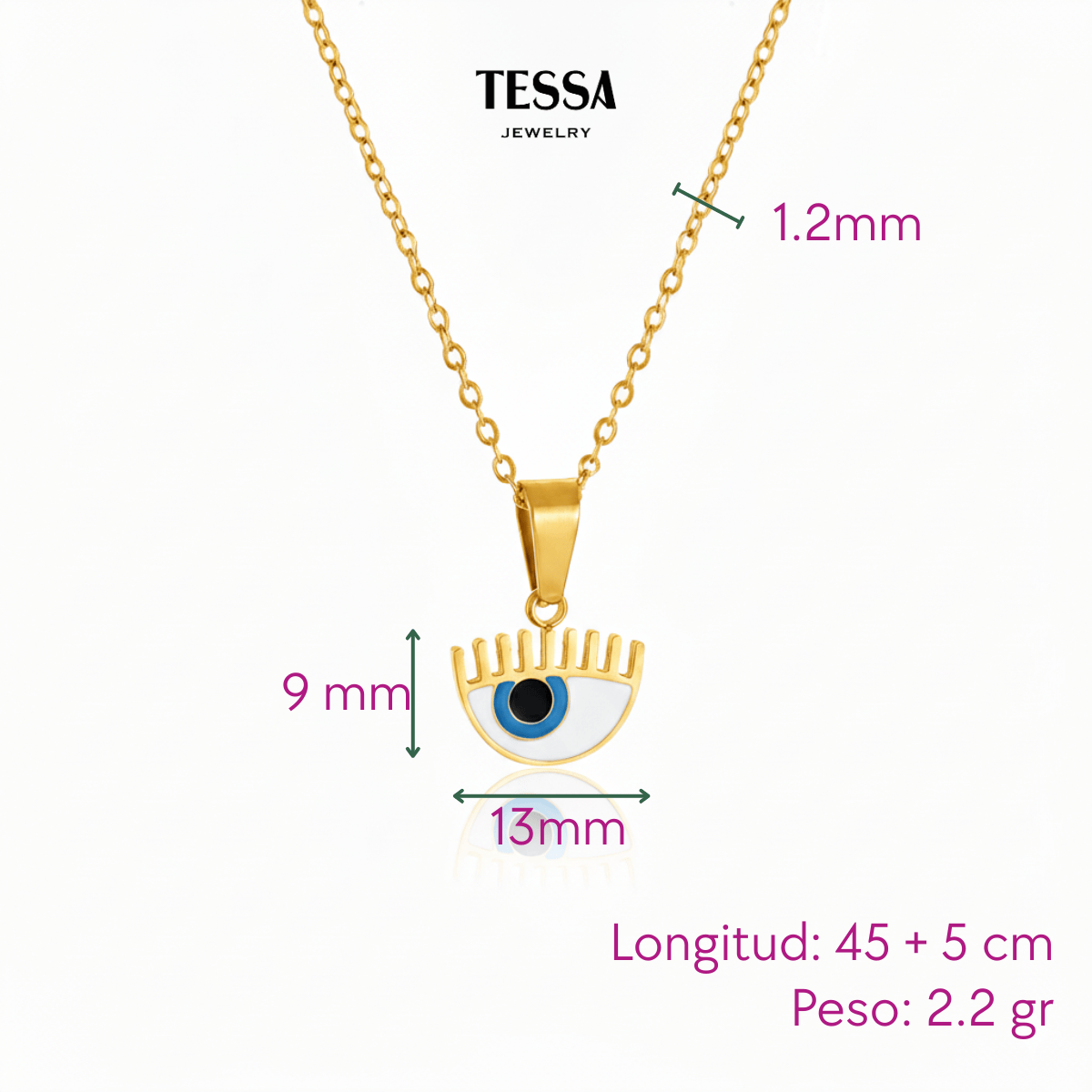 Collar Ojito Cartoon Chapa 18k