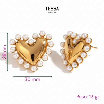 Aretes Corazon Show Chuncky Chapa 18k