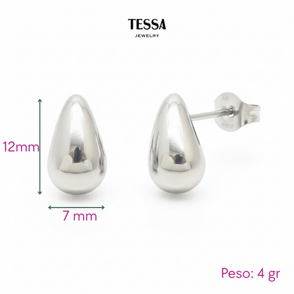 Aretes Gota Flat Acero