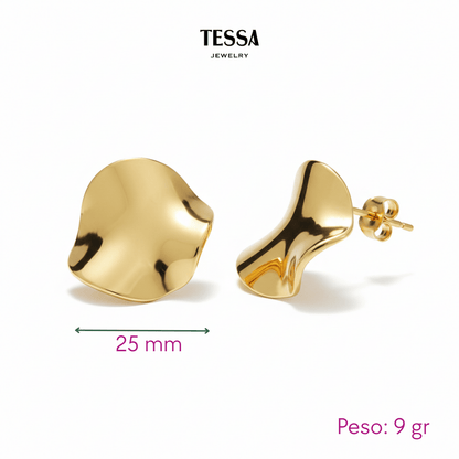 Aretes Pulidos Chapa 18k