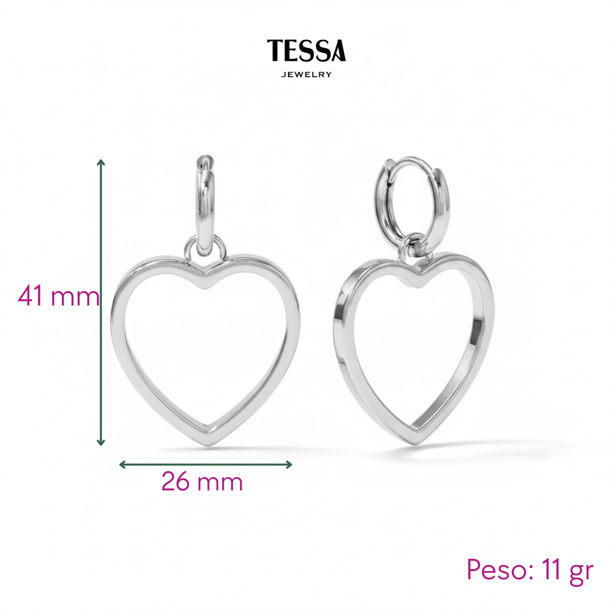 Aretes Corazón Silueta