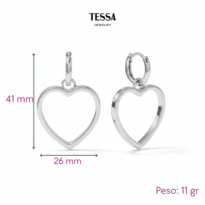 Aretes Corazón Silueta