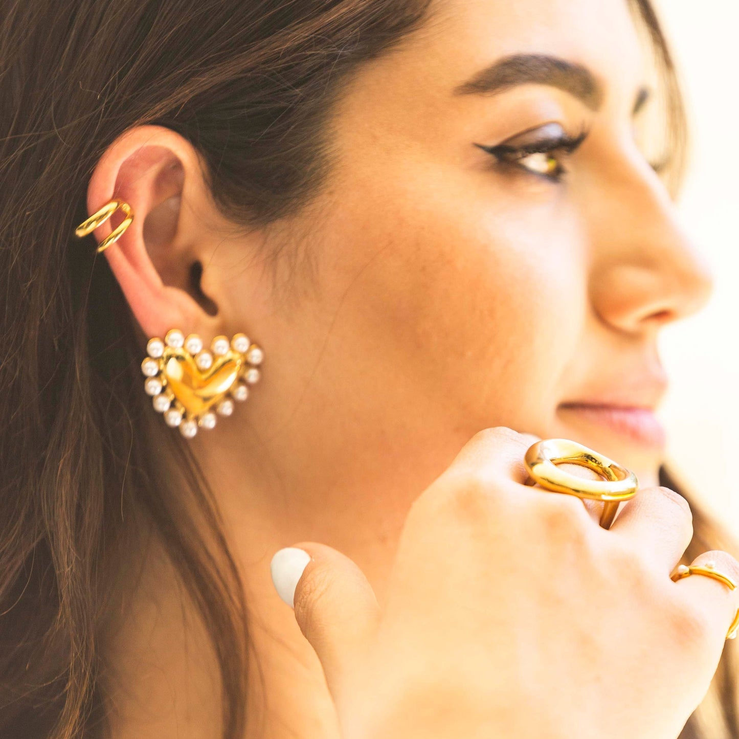 Aretes Corazon Show Chuncky Chapa 18k