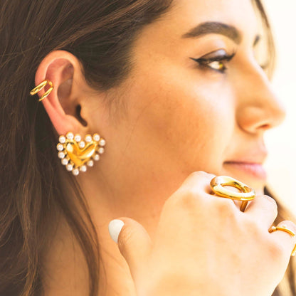 Aretes Corazon Show Chuncky Chapa 18k