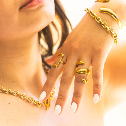 Anillo Cero Aristas Chapa 18k Ajustable