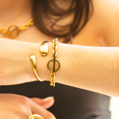 Pulsera Gotas Extremos Chapa 18k