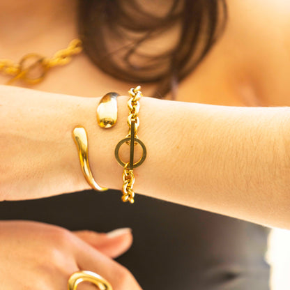 Pulsera Broche Palanca Chapa 18k