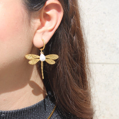 Aretes Super Libelula Chapa 18k