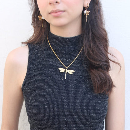 Aretes Super Libelula Chapa 18k
