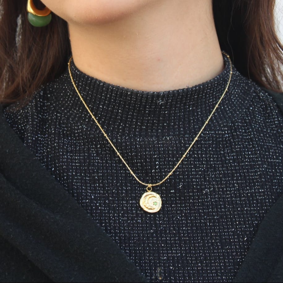Collar Luna Lienzo Chapa 18k