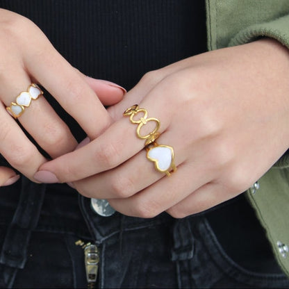 Anillo Corazón Blanco Chapa 18k