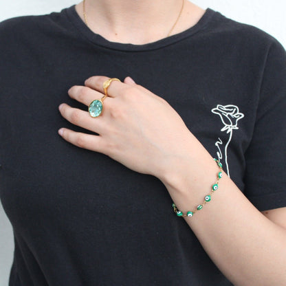 Pulsera Ojitos Azules Chapa 18k