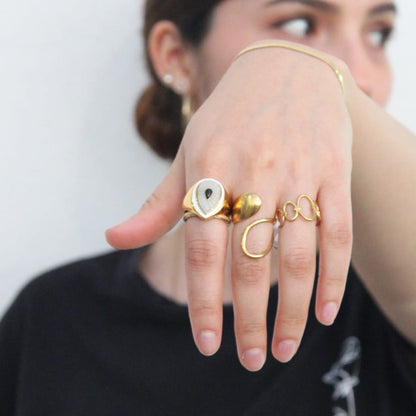 Anillo Ojo Pera Chapa 18k