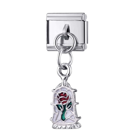 Charm Rosa Bella y Bestia Colgante